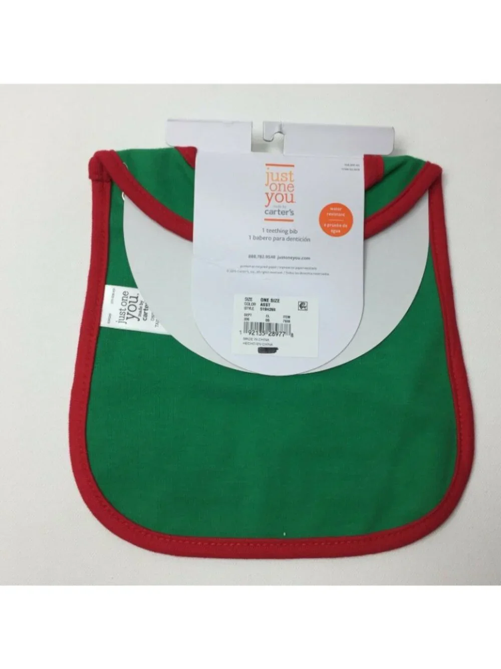 Carter's Just One You Green Christmas Teething Bib Dear Santa I Did My Best